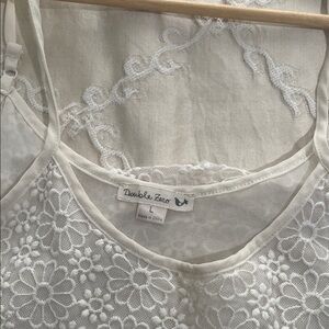 Brandy Melville Cream Floral Lace Chemise